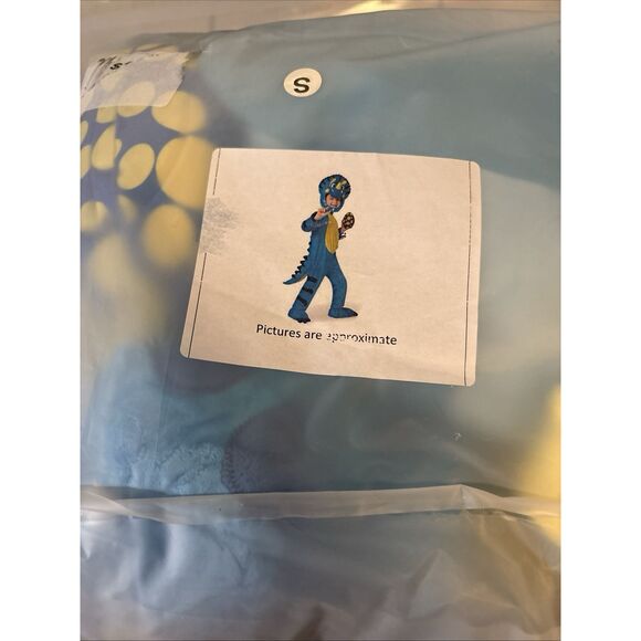 Child DINOSAUR w/ DINO EGG Halloween Costume (Sz S- 5-7 years) TRICERATOPS Blue - Picture 2 of 6